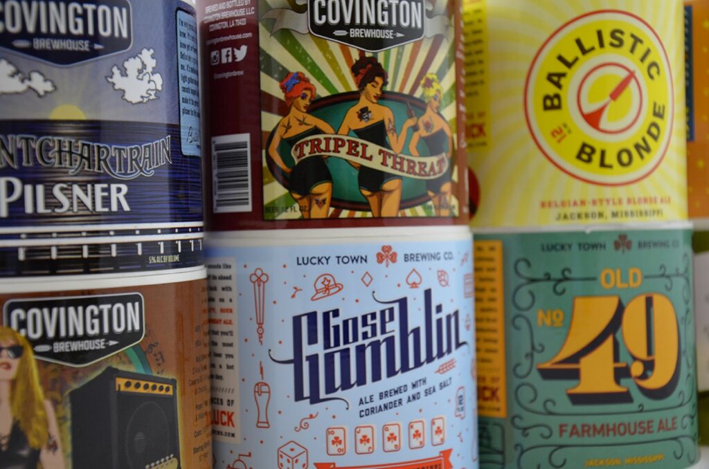 A selection of brewery roll labels printed by Quality Printing