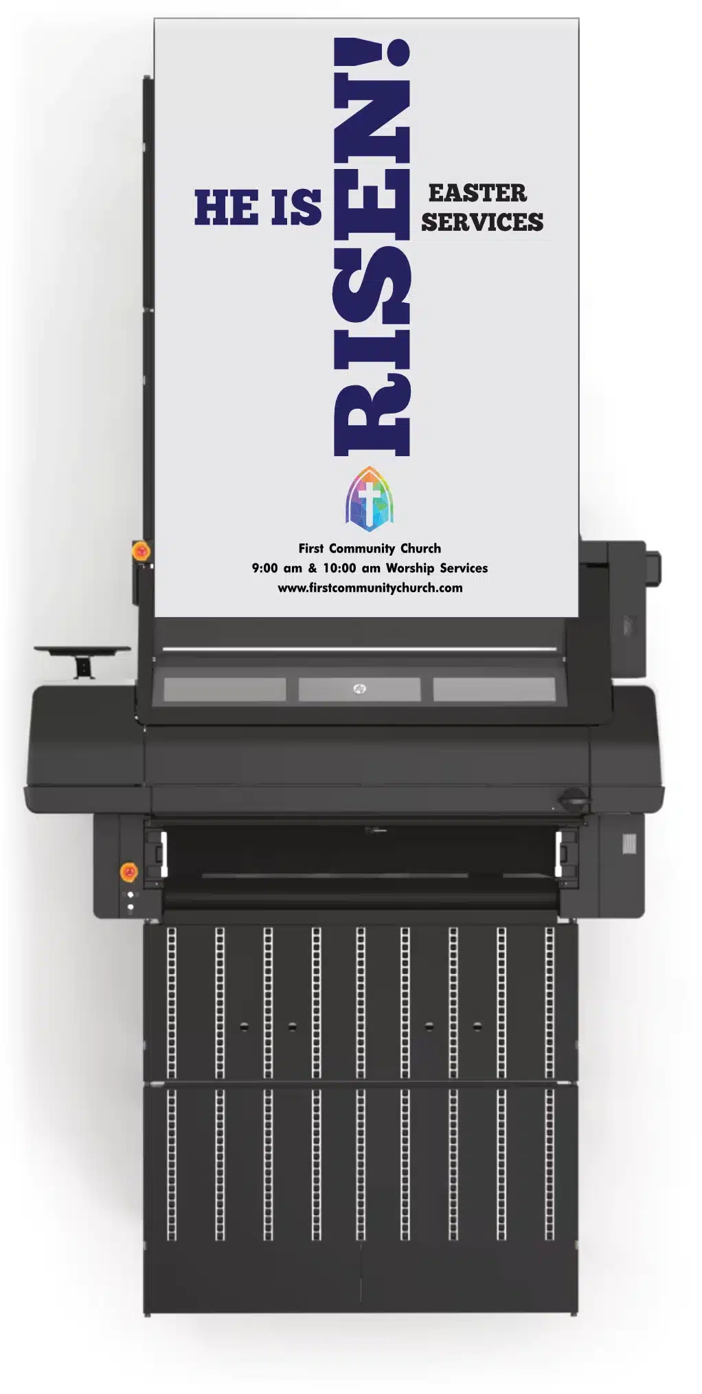 Large format printer seen from above